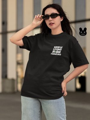 SIMPLE LIVING HIGH THINKING OVERSIZED UNISEX T-SHIRT
